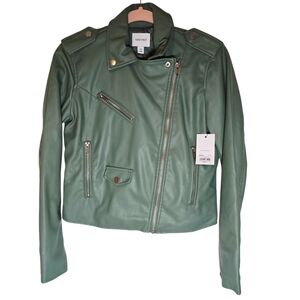 NWT Nine West‎ Zip Faux Leather Moto Jacket